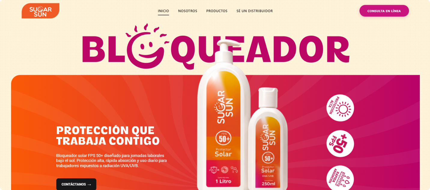 Página web Sugar Sun